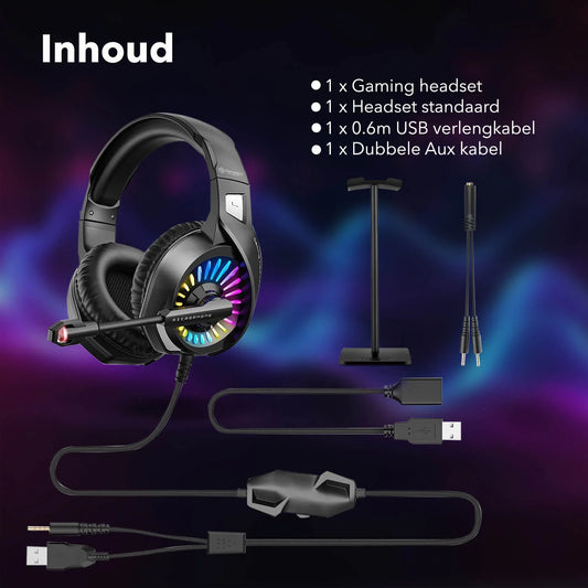 HEADSET GAMING G2 | Sonido 6D | Luces RGB | Micrófono Dual