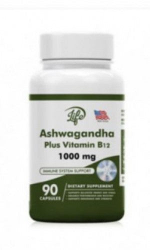 ASHAWAGANDA (GINSENG INDIO) + B12 X 90 CAPSULAS
